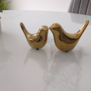 Gold Bird Figurines Set
